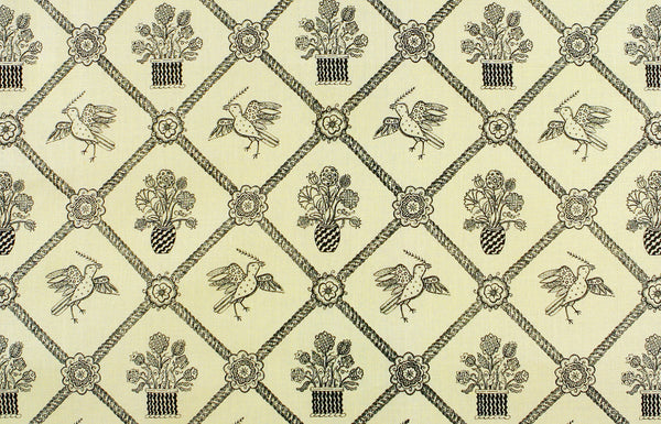 Rope Trellis Linen - Ivory / Black