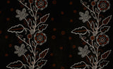 Leaf Stitch Embroidery - Black / Rust / Ivory