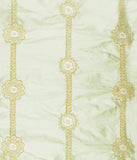Rosette Rope Embroidered Silk - Pale Green / Gold Metallic