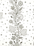 Leaf Stitch Wallpaper - Ivory / Black