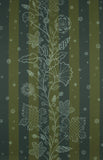 Striped Leaf Stitch Wallpaper - Teal / Citrus / Pastel
