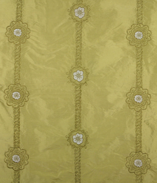 Rosette Rope Embroidered Silk - Yellow / Gold Metallic