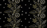 Leaf Stitch Embroidery - Black / Gold Metallic / Silver Metallic