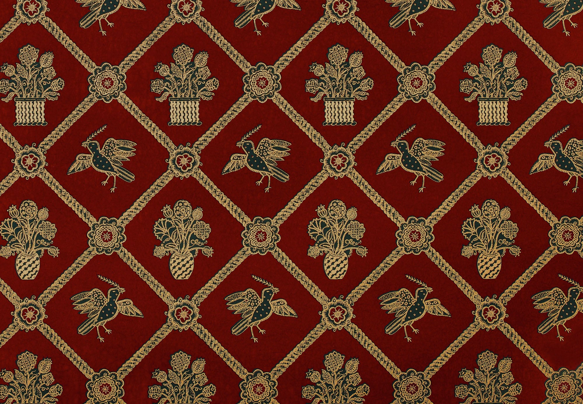 Red and gold shop wallpaper